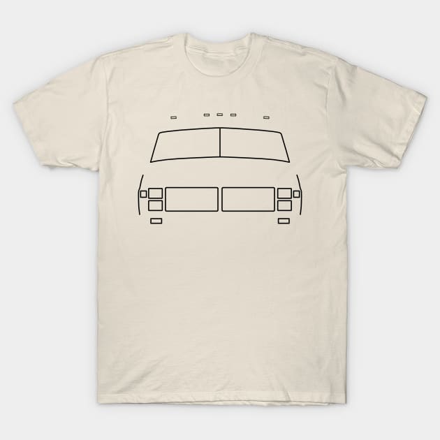 Classic 1986 Fleetwood Bounder RV black outline graphic T-Shirt by soitwouldseem